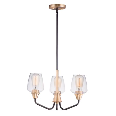 Maxim Lighting Goblet 3-Light 19" Wide Bronze / Antique Brass Chandelier 26124CLBZAB